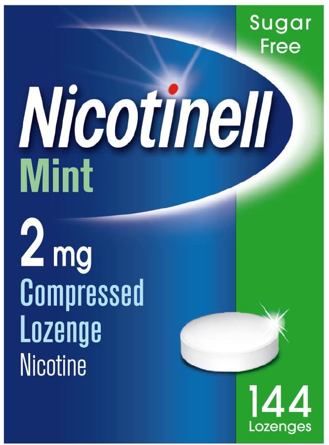 Nicotinell Nicotine Lozenge, Quit Smoking Aid, Sugar Free Mint Flavour, 2 mg, 144 Pieces, MINT LOZ 2MG 144