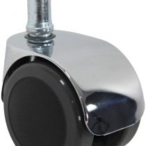 hjh OFFICE, 619016, Castors, Wheels for office, executive chairs, ROLO LUX, black/silver, , Set of 5 x special design castors for hard floors 11 mm pin, 50 mm diameter wheel e.g. parquet, laminate, tile or stone floor, braked saftey, casters
