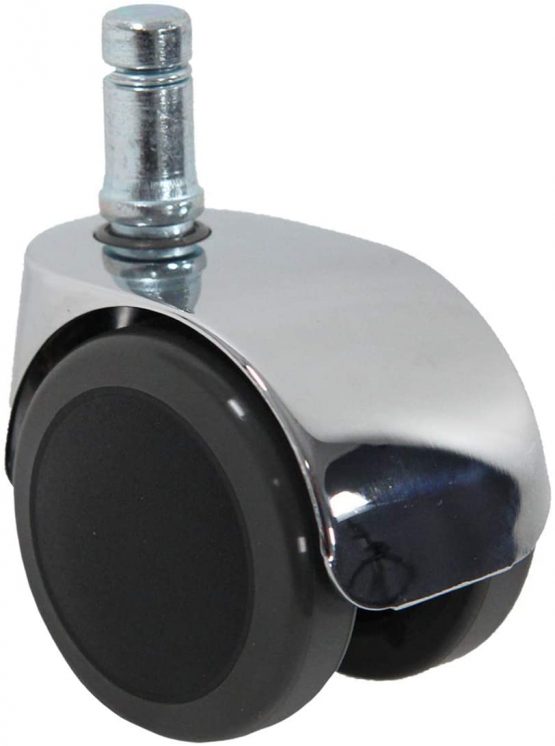 hjh OFFICE, 619016, Castors, Wheels for office, executive chairs, ROLO LUX, black/silver, , Set of 5 x special design castors for hard floors 11 mm pin, 50 mm diameter wheel e.g. parquet, laminate, tile or stone floor, braked saftey, casters