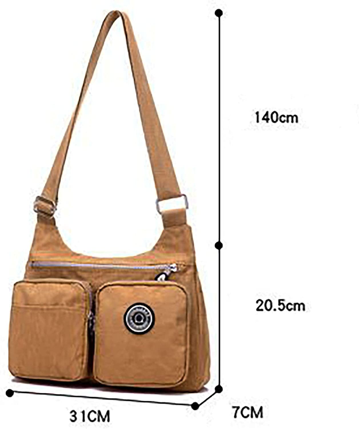 GFM® Womens Nylon Waterproof Cross Body Shoulder Bag - S1-Black-(EXC)(NCB-3121-KL), S1-3121-kl-black - Image 2