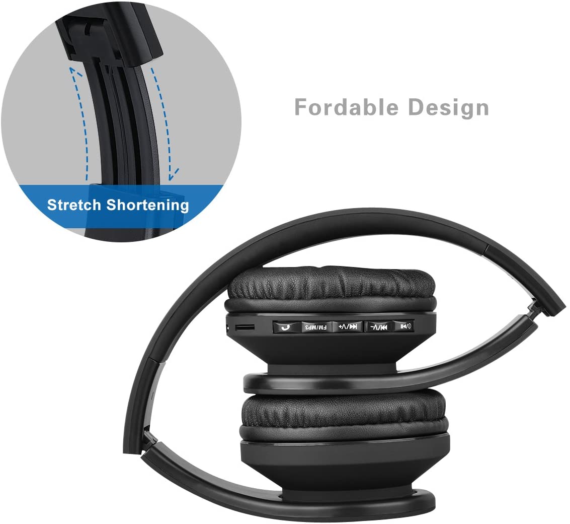 WorWoder Bluetooth Headphones Over-Ear, Foldable Wireless and Wired Stereo Headset Micro SD/TF, FM for Cell Phone PC - Image 3
