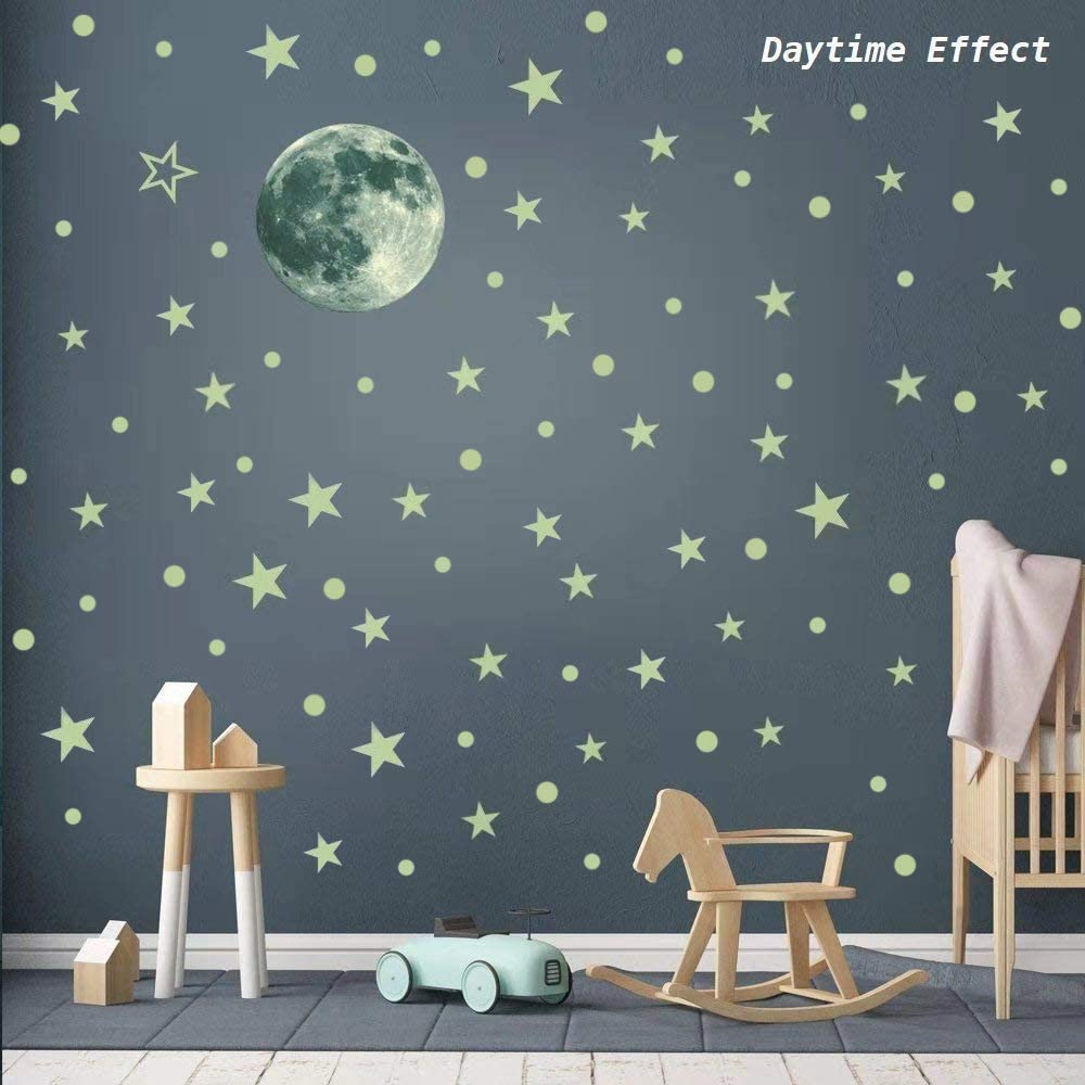 iZEN 523PCS Glow in the Dark Stickers Glow in Dark Moon Dots Stars Luminous Wall Sticker Kids Decals - Image 4