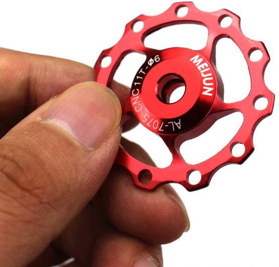 FOMTOR 11T Jockey Wheel 2 Pack Red Aluminum Guide Wheel Bicycle Rear Derailleur Pulley for Shimano Sram - Image 4