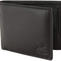 Faer® Men's Leather Wallet Brown/Black with RFID Protection Real Leather Wallet Used Look # VO19 (Black)