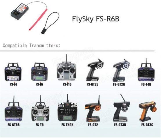 Tamlltide Flysky FS FS-R6B 2.4G 6 Channel Receiver Radio Model Remote Control Receiver for RC Car FS-TH9X - Image 4