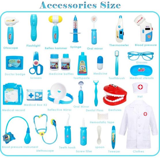 BUYGER Kids Doctors Set Case for Kids Educational Toys for 3 Year Old Boys Medical Play Fancy Dress Up Clothes for Boys, Girls - Image 4