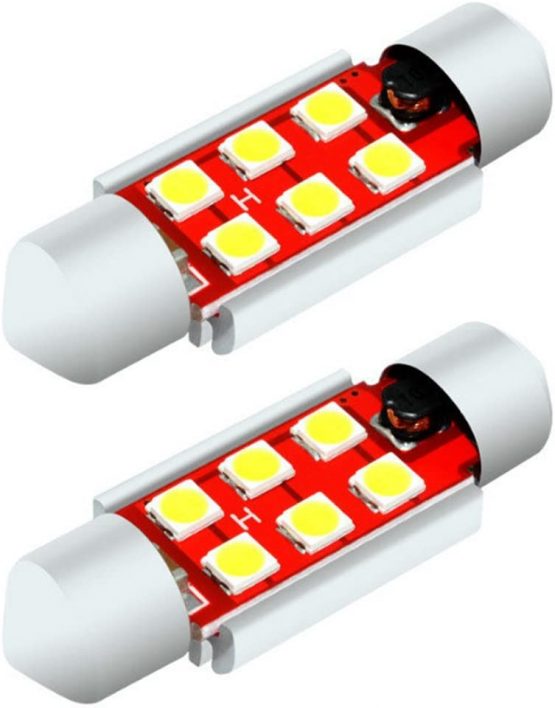 36mm 6SMD 3030 Festoon Xenon White LED Number Plate Canbus Light Bulbs License Bulbs EB4R7