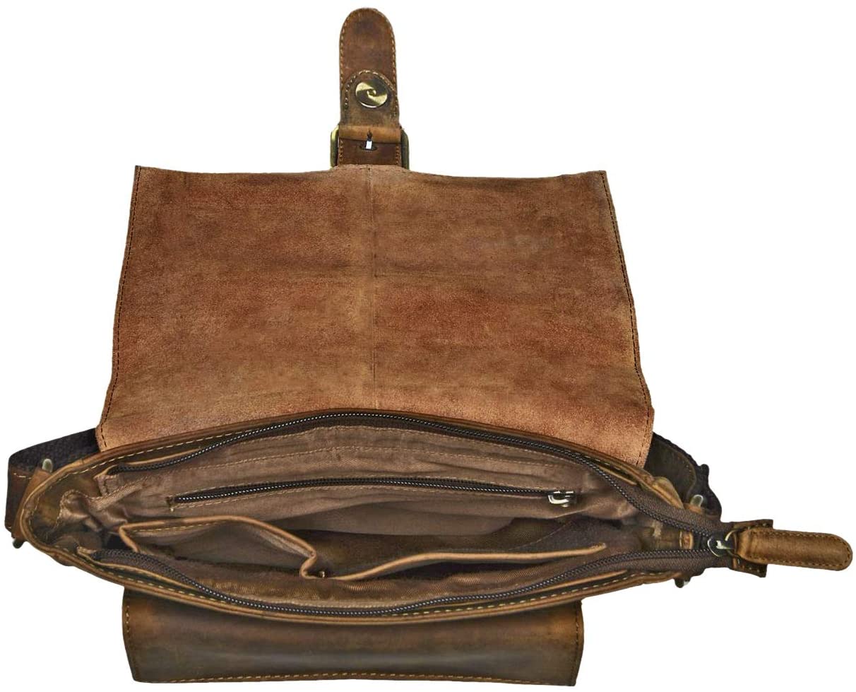 STILORD "Nevio" Men's Leather Shoulder Bag, Middle Brown - Image 3