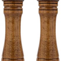 Haomacro Salt and Pepper Mill Set, Wooden Salt and Pepper Grinders, Shakers with Ceramic Core- 8 Inches -Pack of 2
