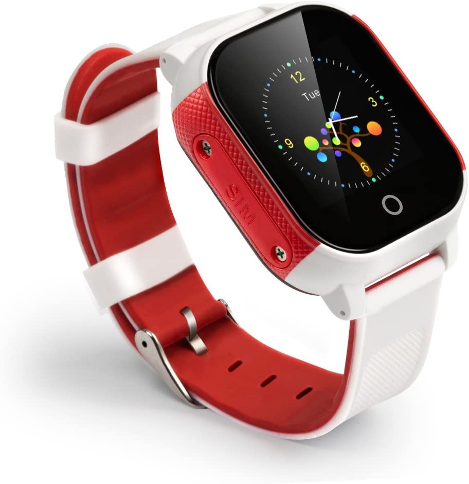 EE - BESTIE 3 GPS KIDS SMARTWATCH WATERPOOF PHONE TRACKER 2018 MODEL. 30 DAY MONEY BACK GAURANTEE, Red and white