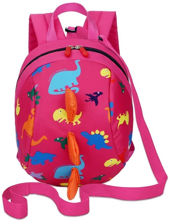 Moonlove Kids Toddlers Cute Dinosaur Walking Safety Harness Backpack Baby Walker's Bag With Safety Reins Belts Travel Bag Cartoon Nursery School Backpack for Boys Girls