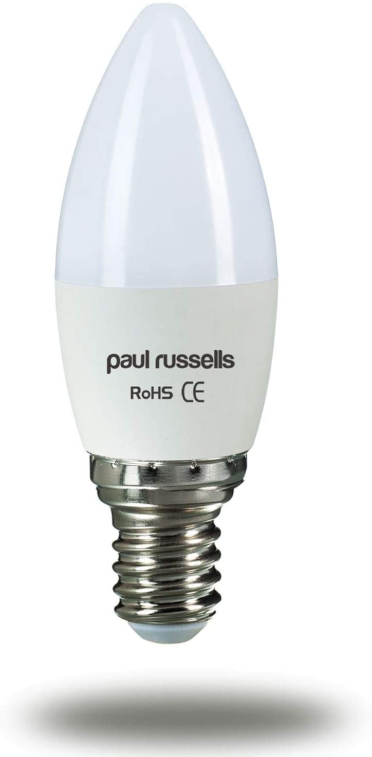 paul russells LED Light Small Edison Screw E14, 60watt Equivalent, 6.5W 806LM LED Bulbs, 4000K Natural Cool White