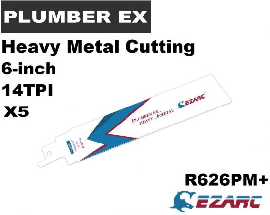 EZARC Reciprocating Saw Blade Bi-Metal Cobalt Sabre Saw Blades for Heavy Metal Cutting 150mm 14TPI R626PM+ (5-Pack) - Image 2
