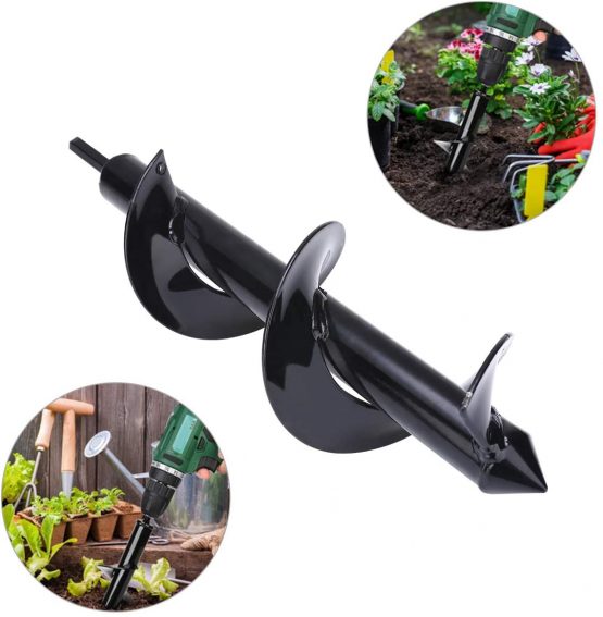 Earth Auger Drill Bit Planter Digger Auger Tool for Outdoor Garden Planting 8 x 30cm - Image 2