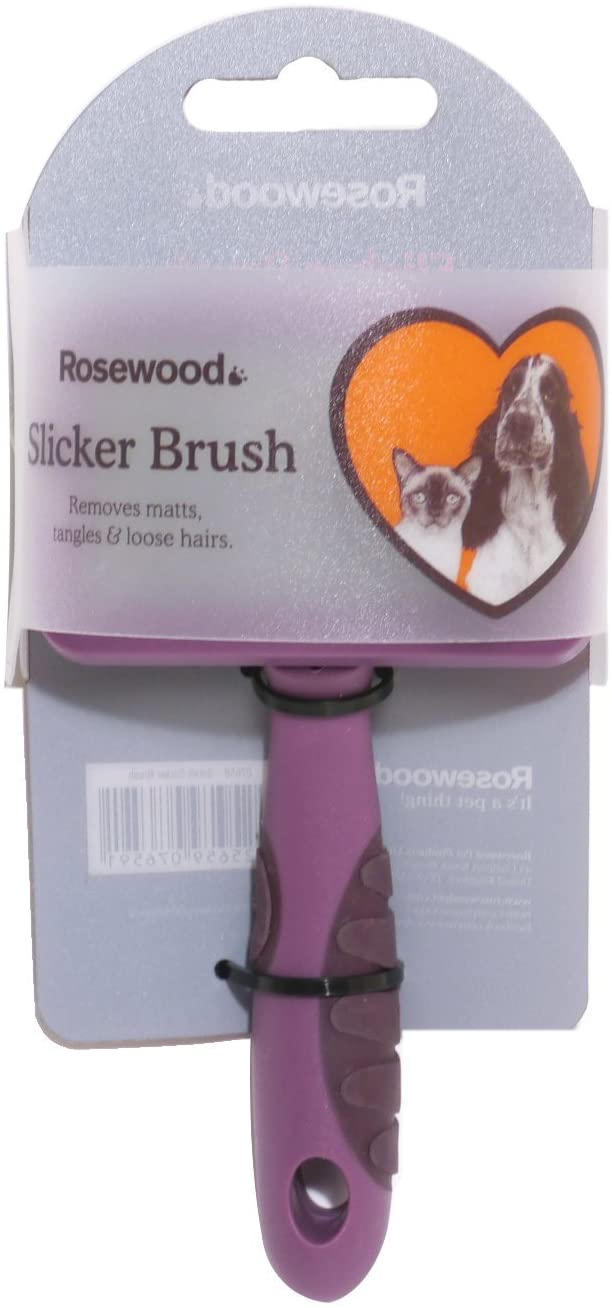 Rosewood Soft Protection Slicker Brush for Dogs Small, grey/orange - Image 3