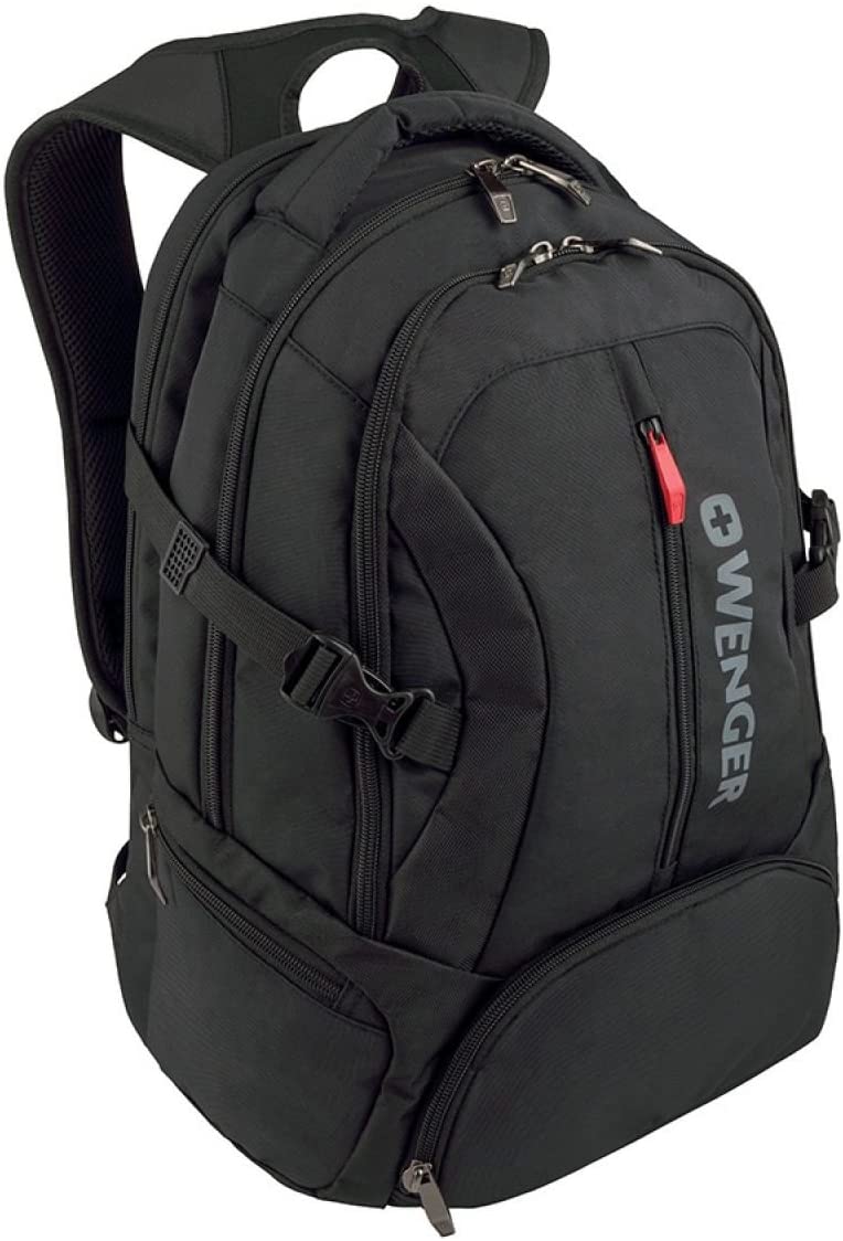 Wenger 600636 Transit 16' Backpack, Padded Laptop Compartment with iPad/Tablet/eReader Pocket in Black (27 litres)