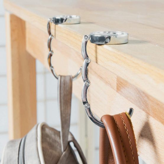 kwmobile Handbag Hooks for Tables Set of 2 Folding Purse Hook Hangers