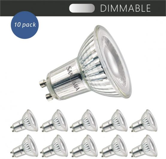 10 X Sanlumia 7W COB Dimmable Gu10 Super Bright 520LM LED Recessed Lighting Spotlight 75W Halogen Equivalent Cool White 6400K