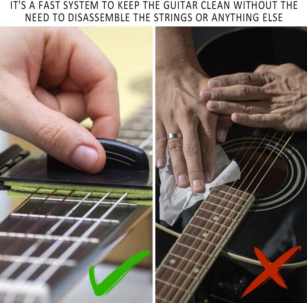 2 Pack Dual Guitar String Cleaner for Guitar Bass and Ukulele, Used for Cleaning String and Fretboard - Image 3