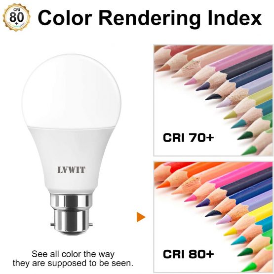 13.5W Daylight LED B22 Bayonet ,LVWIT A60 B22 GLS Bulbs,100W Equivalent,6500K Cool White Energy Saving Bulbs,Ultra Bright BC Bulbs,1521Lm, 220-240V ,Non-Dimmable ( Pack of 6) - Image 4