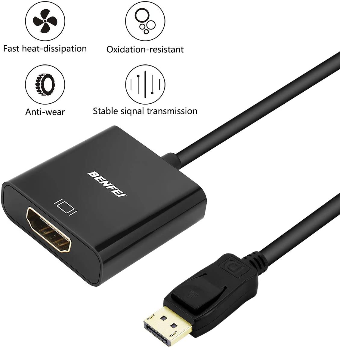 BENFEI Active DisplayPort To HDMI Adapter 4K, Compatible With PC ...