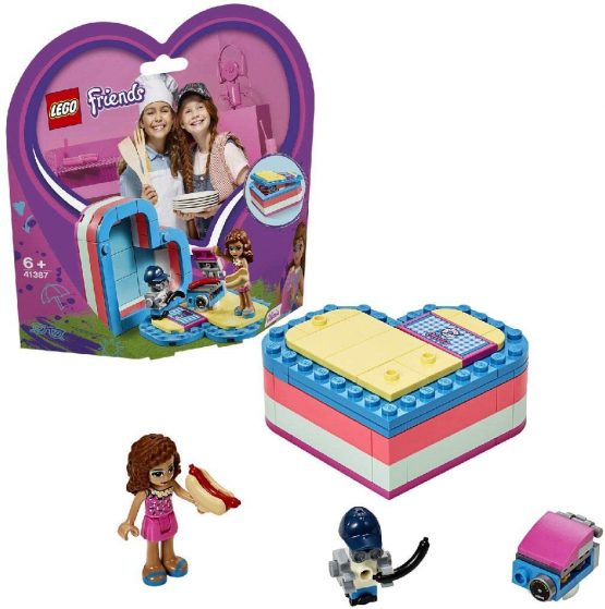 LEGO 41387 Friends Olivia’s Summer Heart Box Toy, Collectible Dolls Set