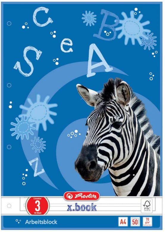 Herlitz A4 Writing Pad (50 Sheets per Pad, Pack of 5)