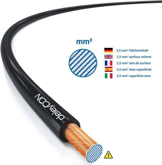 deleyCON 25m (82.02 ft.) Loudspeaker Cable 2x 2.5mm² Speaker Cable CCA Copper-Coated Aluminium 2x50x0.25m (82.02 ft.) m Filaments Polarity Marking - Red/Black - Image 3