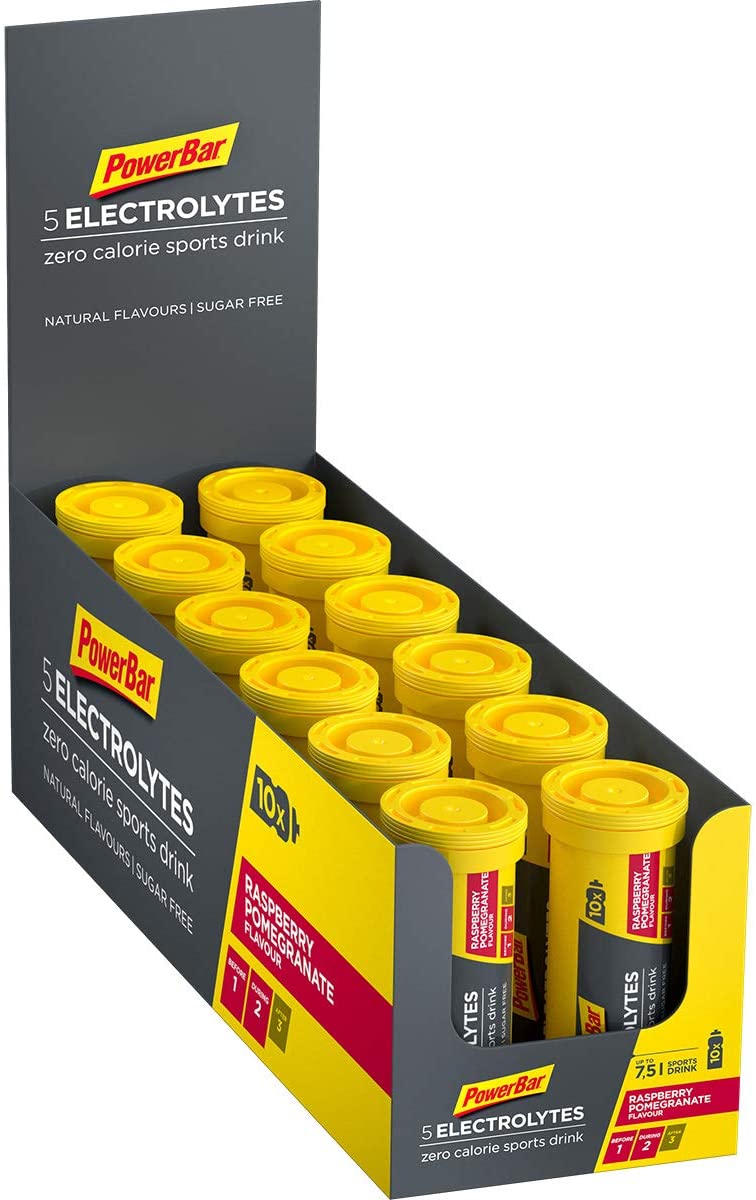 Powerbar - 5 Electrolytes - Raspberry Pomegranate - 12x10Tabs - Effervescent tabs providing the electrolytes - 10 pieces (pack of 12)