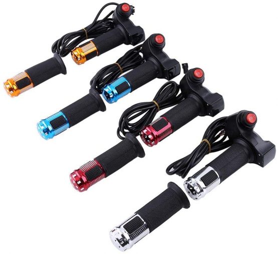 Throttle Grip Handlebar, 1 Pair 12-84V 3 Speed Bike Twist Throttle Grip Set Left Right Handlebar with LED Display Screen for Electric Bike Motorbike (red) - Image 4