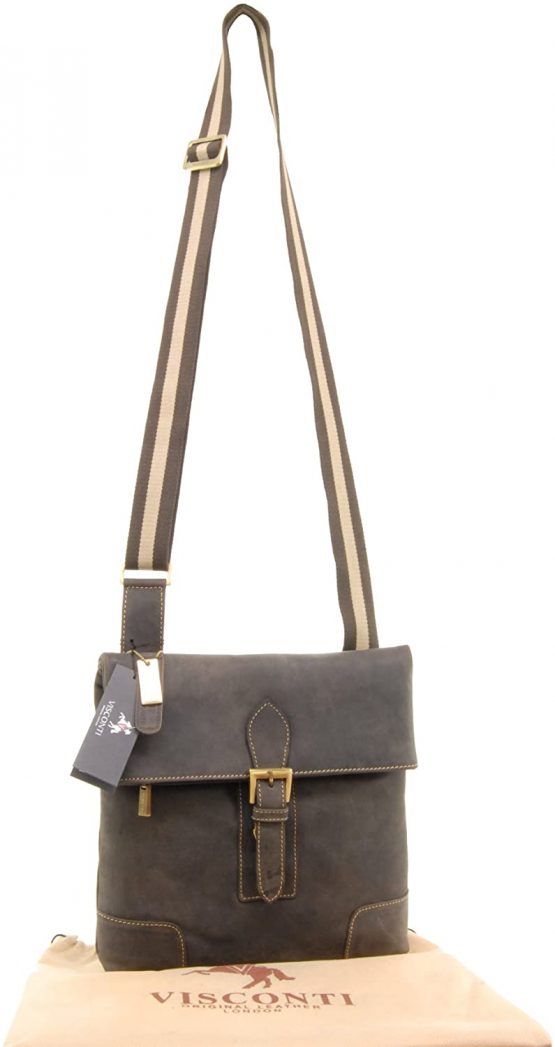 VISCONTI - Slim Messenger Bag A5 - Hunter Leather -Flap Over Cross Body Shoulder Bag - 16058 - Oil Brown - Image 2