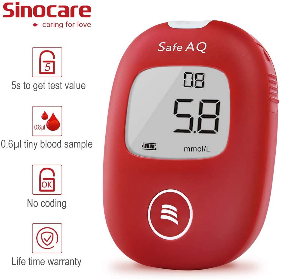 sinocare Diabetes Testing Kit / Blood Glucose Monitor Safe AQ Smart