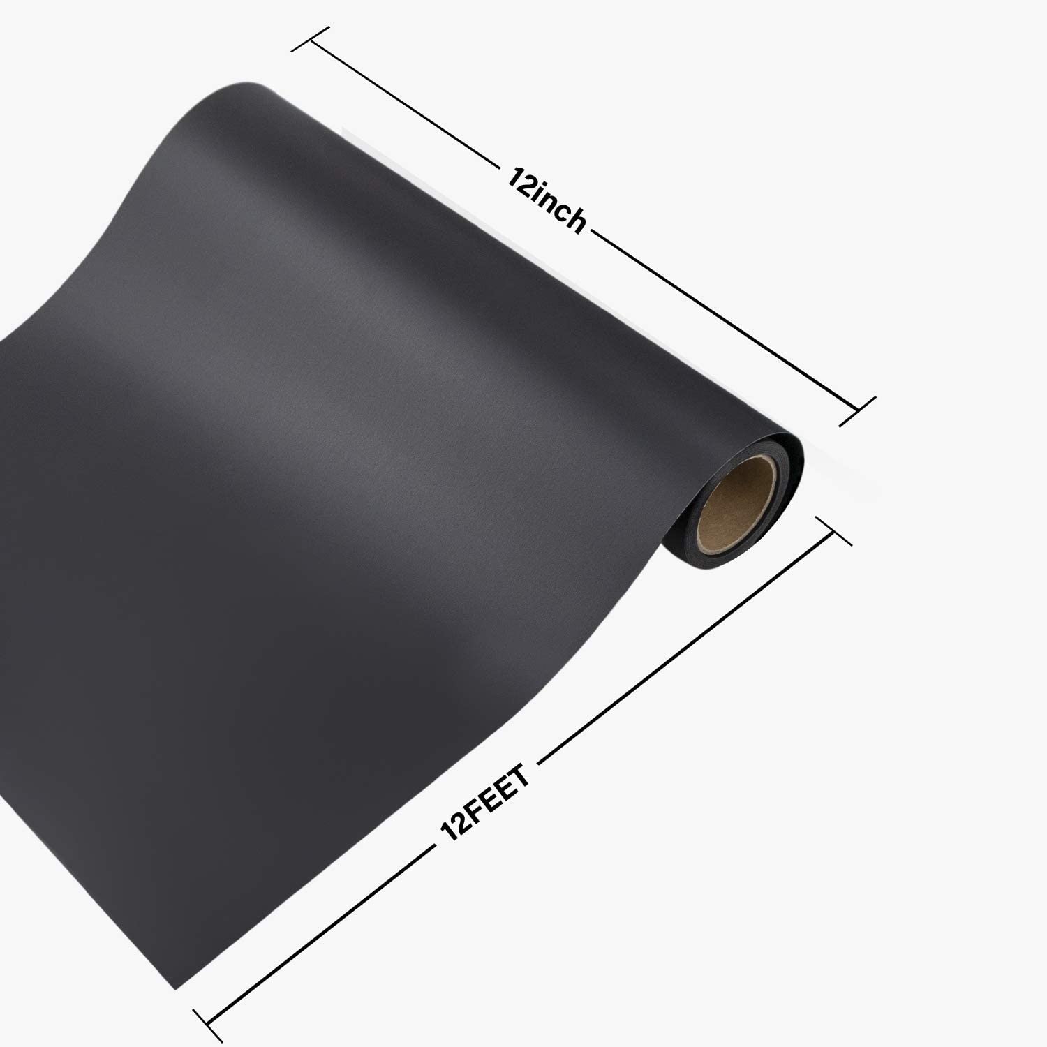 Zwanzer 12" x 12ft (30.5 x 366CM) Black Heat Transfer Vinyl Roll, Ideal for Cricut & Silhouette Cameo - Image 2