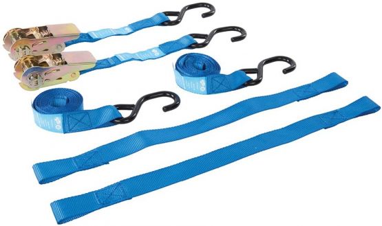 Silverline 285155 Motorbike Ratchet Tie-Downs 4-Piece Set