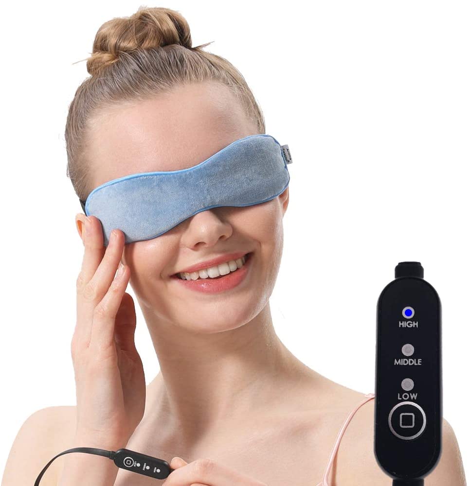 Aroma Season Heated Eye Mask, Great for Blepharitis and Dry Eyes Treatment Relieve Dry Eye Syndrome, MGD and Styes (Blue)