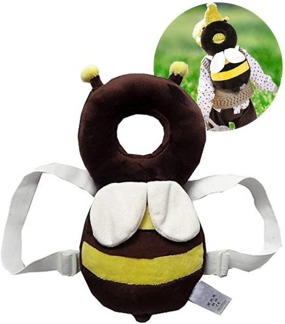 Child Head Protection Cushion, Adjustable Child Safety pad Baby Toddler Protection Head Cute bee (Brown) - Image 2