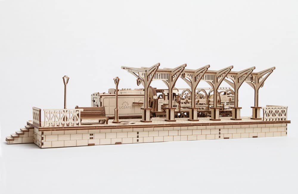 Modular Model Train Platform Railway Platform by Ugears: Self Propelled Modular Mechanical Model ...