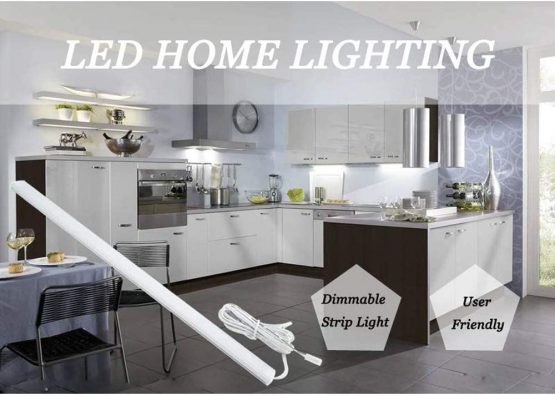 Dimmable LED Under Cabinet Strip Light Mains 12V DC Cool White 6000K LED Rigid Strip Bar Light for Plug in Under Kitchen Cupboard Cabinet Lighting (3X 300MM) - Image 2