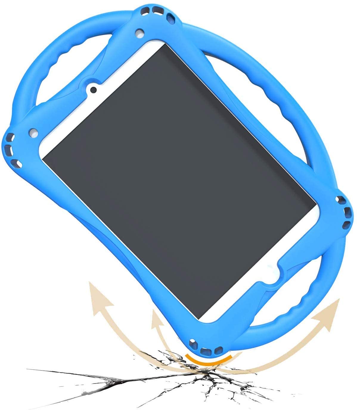 TopEsct Kids Case for iPad Mini 5/4/3/2/1,Shockproof Handle Stand Silicone Cover for iPad Mini 5/4/3/2/1 (Blue) - Image 4