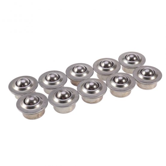 UEETEK 10pcs Stainless Steel Universal Base Metal Ball Bearing Casters Mounted Bearing Transfer Bearings