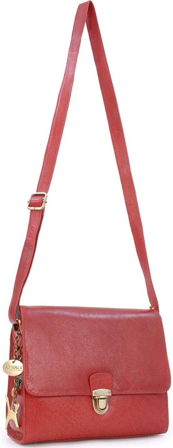 Catwalk Collection Handbags - Women's Shoulder Messenger Flap Over Bag - iPad/Tablet in Vintage Leather- DIANA - Image 3