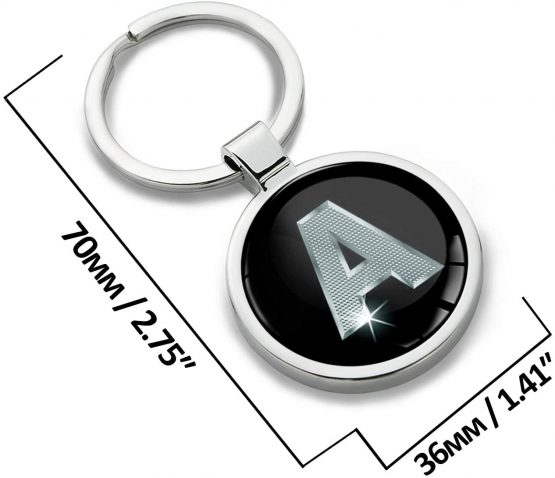 Biomar Labs® 3D Metal Alphabet A-Z Personalised Initials Keyring Keychain Silver Men Women Gift Letter A KK 1 - Image 2