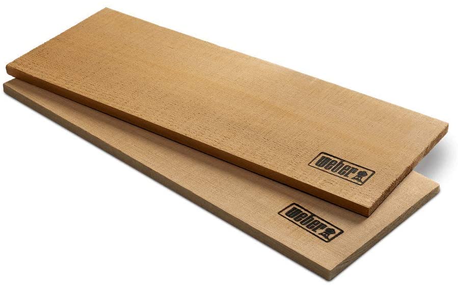 Weber Cedar Wood Smoking Planks, Medium (30 x 15cm), 2-pack, sweet, mild aroma, ideal for cheese vegetables, fish