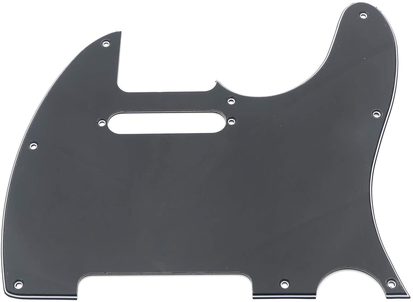 Unxuey 8 Hole Electric Guitar Pickguard Telecaster Scratch Plate for TL Electric Guitar Part 3 Ply Black