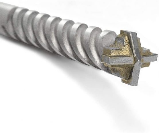 Fischer 545692 D-SDX 6 mm Cylindrical 4-Cutting Edge Drill Bit for Concrete and Stone Wall, Tungsten Carbide Plate, for Common Drill with Cylindrical Adapter