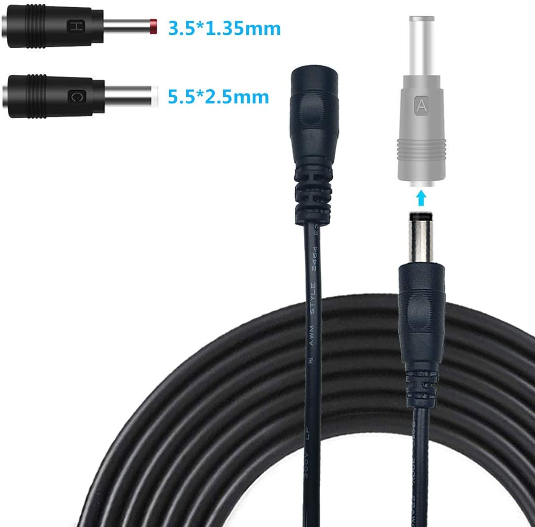 Liwinting 2m/6.56ft DC Extension Cable 2.1mm x 5.5mm Male to Female Connector - Image 2