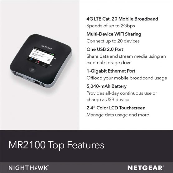 NETGEAR 4G Router with Sim Slot Unlocked MR2100 - Download Speeds of up 2 Gbps | WiFi Connect up to 20 Devices | Mobile wifi Router | Mifi Device - Image 2