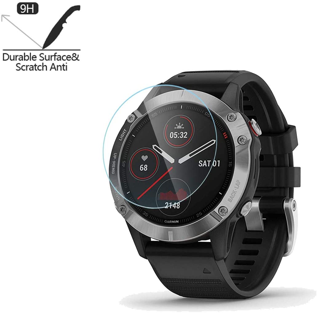 AKWOX Pack of 4 Screen Protector Glass Tempered Compatible with Garmin Fenix 6, Garmin Fenix 6 Pro and Garmin Vivomove HR - Image 4