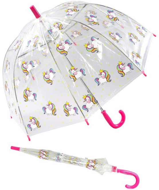 Susino X-brella Children's Clear Dome Umbrella 17025 Unicorn Print
