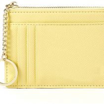 Coin Purse for Women, ZhaoCo PU Leather Zipper Womens Wallet Small Change Wallet Card Purse Cash Holder Organizer Coin Purse for Ladies Girls - Yellow
